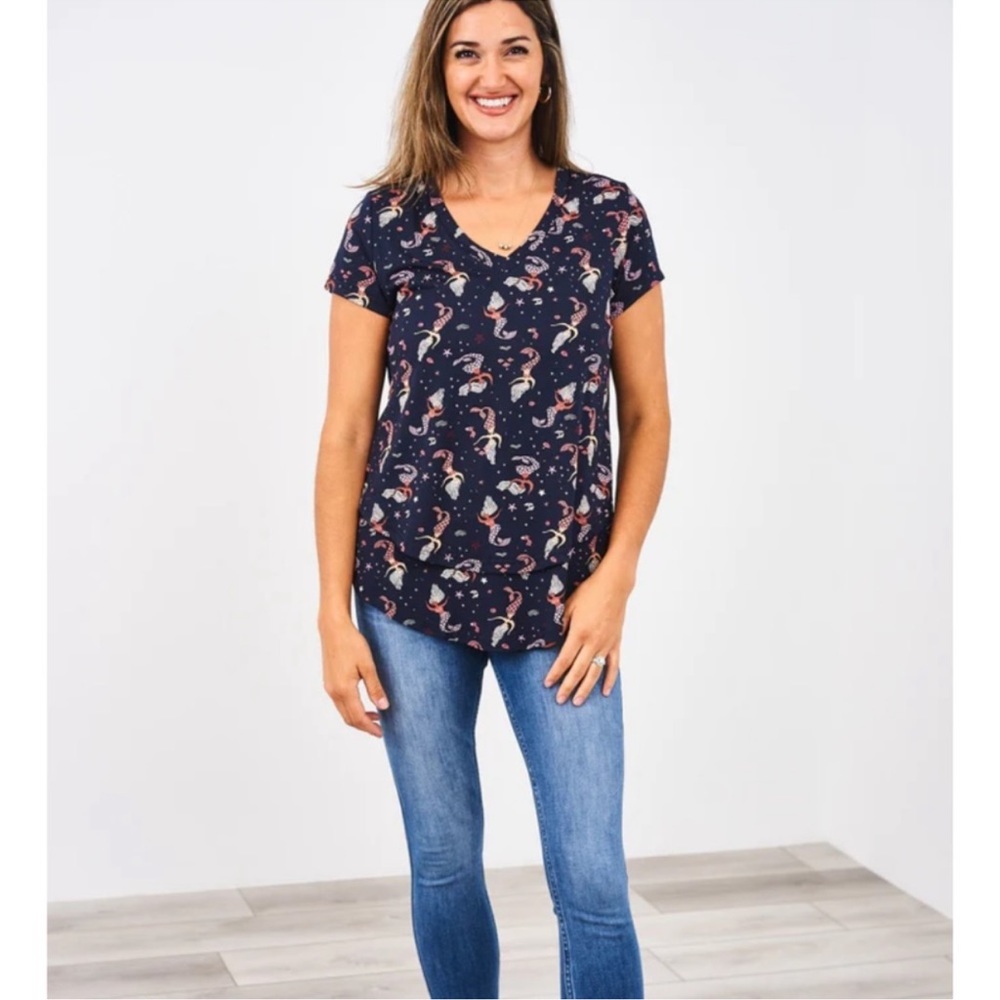 Latched Mama Navy Mermaid Nursing Top